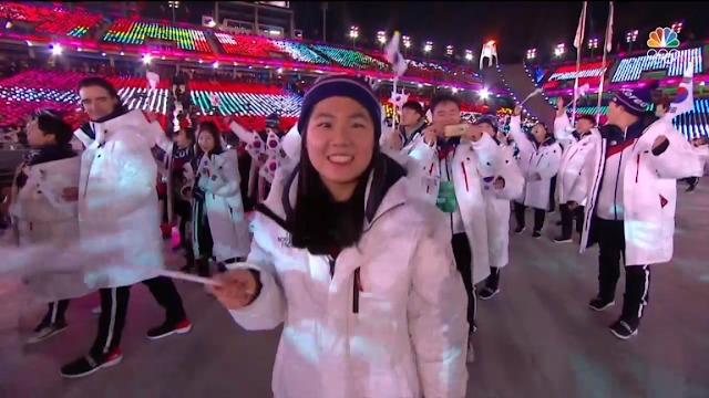 PyeongChang 2018 Winter Olympics Closing Ceremony flag waving Korean girl