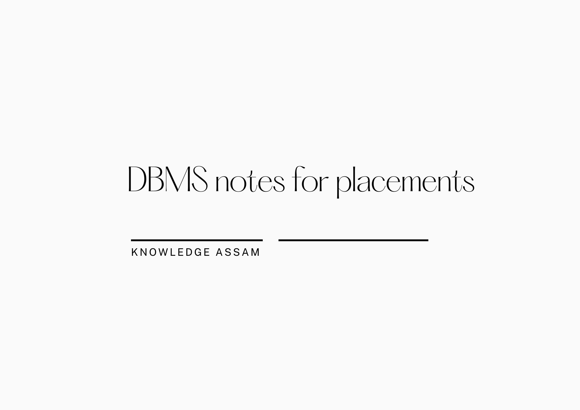 DBMS notes placement (Apni Kaksha)