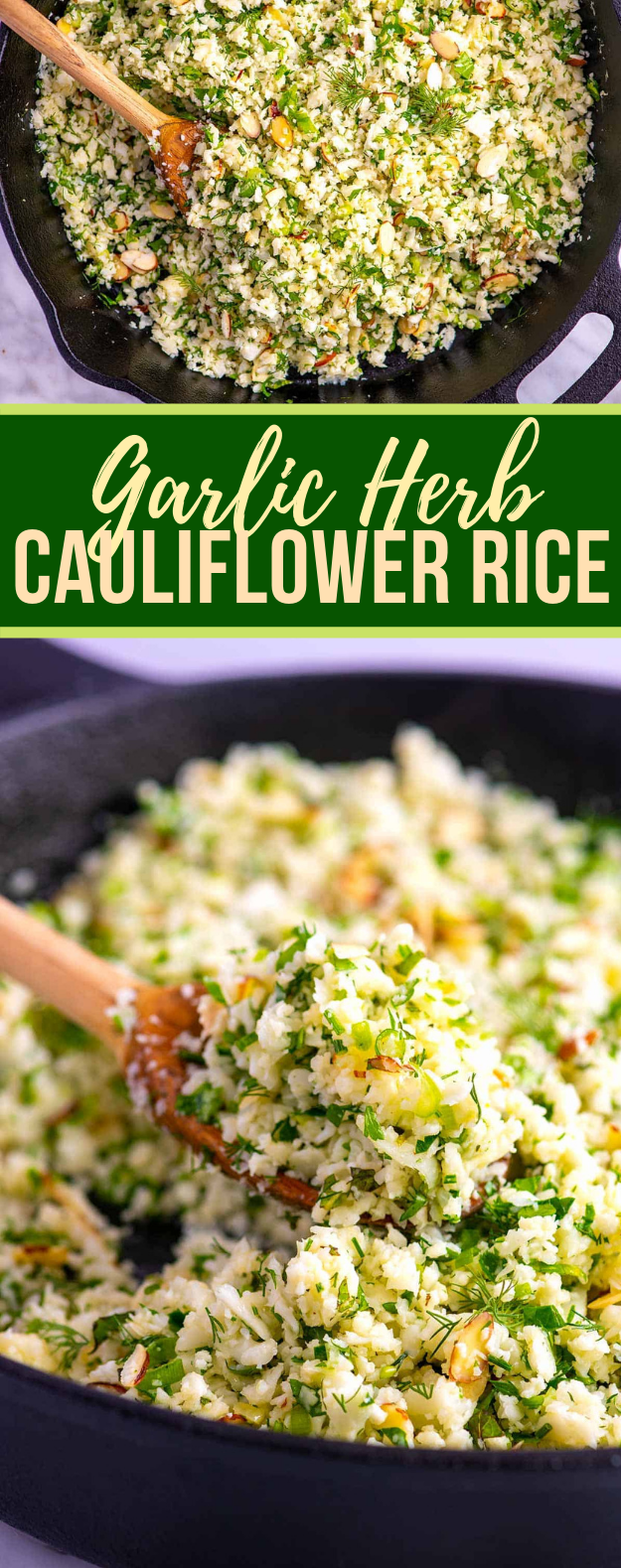 Garlic Herb Cauliflower Rice #vegetarian #healthy