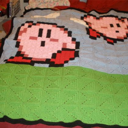 Beautiful Skills Crochet Knitting Quilting 8 Bit Kirby Blanket Free Pattern
