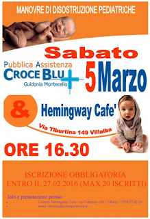 Corso presso la libreria Hemingway Cafè "Manovre di disostruzione pediatriche"