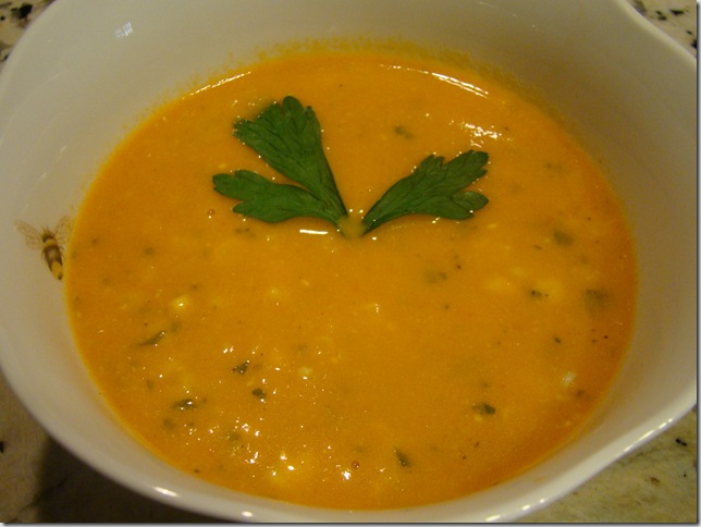 corn, red pepper and leek soup - Copy