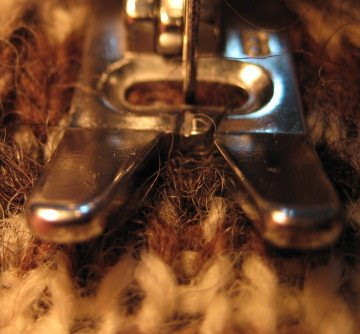 Close-up of stitch placement.