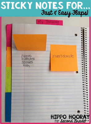 Don't have time to create flip flaps for you interactive notebooks? Use sticky notes instead! Read more about this tip and so many more  on this blog post!