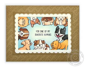 Sunny Studio Stamps: Party Pups & Devoted Doggies "For My Favorite Human" Dog Card by Mendi Yoshikawa