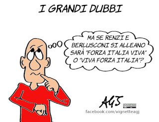 forza italia, italia viva, renzi, berlusconi, alleanze, politica, satira, vignetta