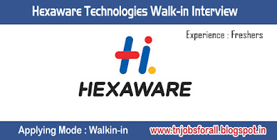 Hexaware Technologies Walk-in Interview - tnjobs4all