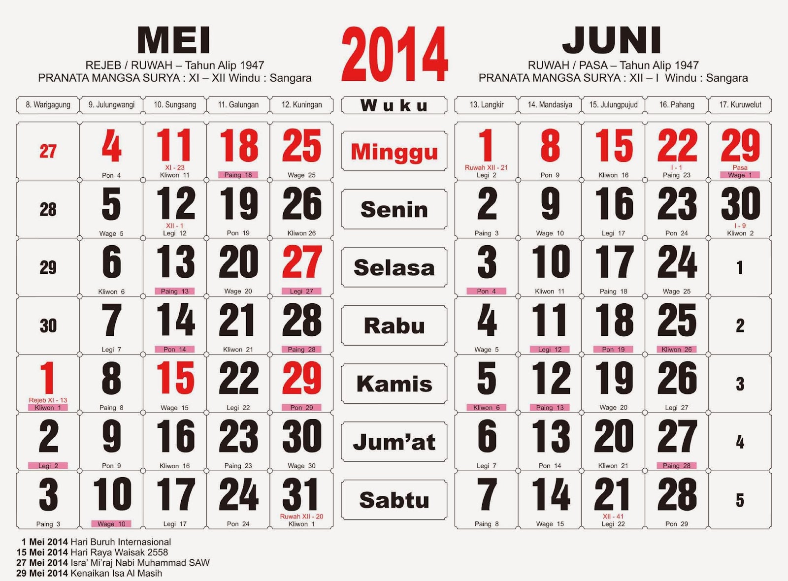 Masjid ASSAJIDIIN Kalender Jawa Hijriah dan Umum 2020