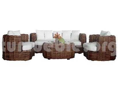 conjunto rattan con cojines j459+j447