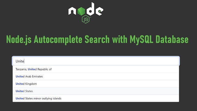 Node.js Autocomplete Search with MySQL Database