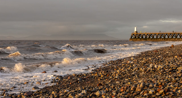 Photo of waves on the beach at Maryport on Sunday