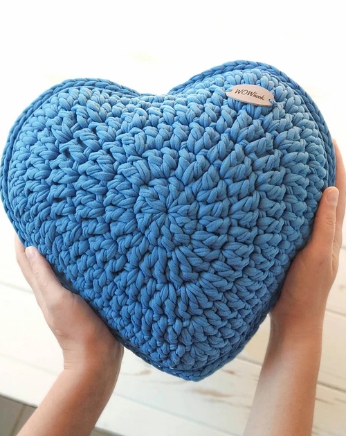 Blue Crochet Heart