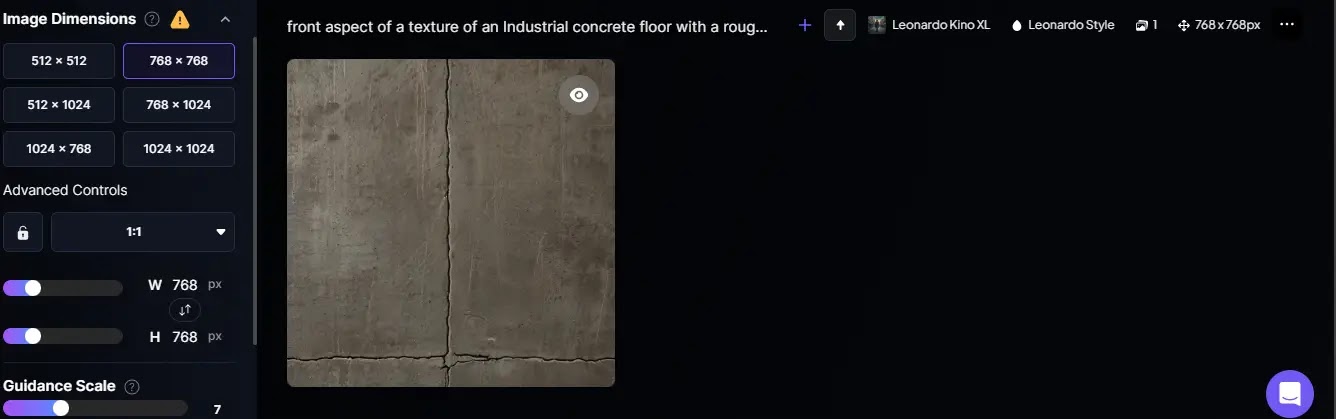 front aspect of a texture of an Industrial concrete floor with a rough, textured surface and faint tire marks. Small cracks and chips are visible on the surface. 1:1 aspect ratio.