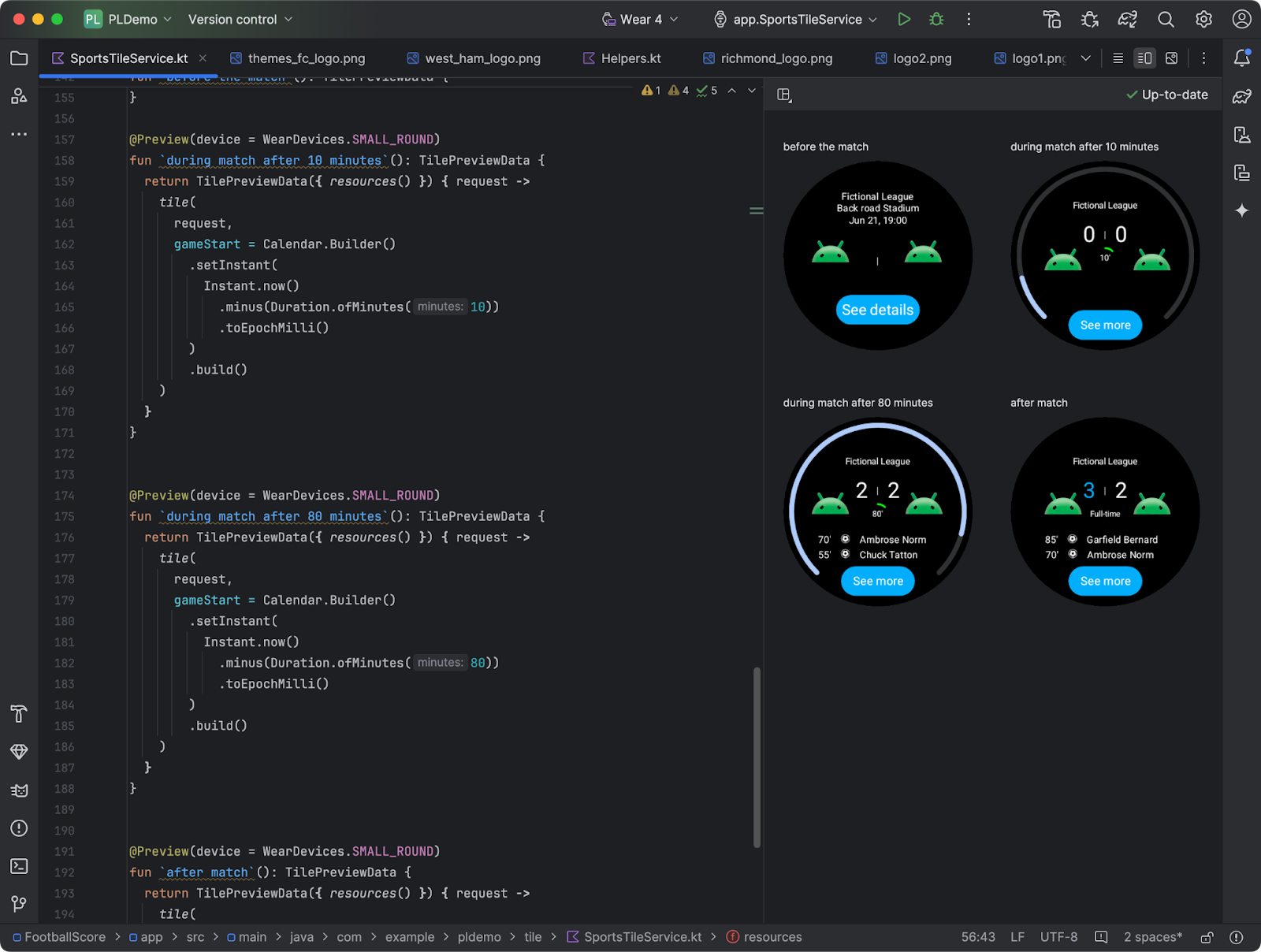 Tiles previews usage in Android Studio