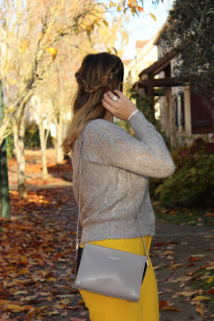 porter du jaune en automne, look du jour, les petites bulles de ma vie