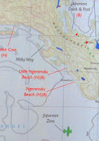 Detail of map supplied by Sam's Tours/Planet Blue Kayak Tours
