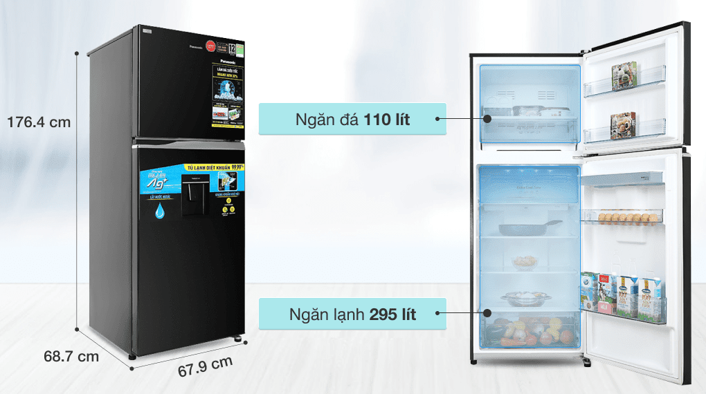 Tủ lạnh Panasonic Inverter 405 lít NR-TX461GPKV - Dung tích 405 lít