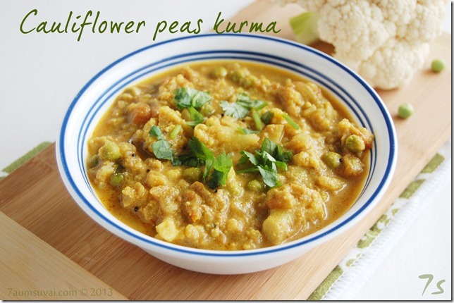 Cauliflower peas kurma