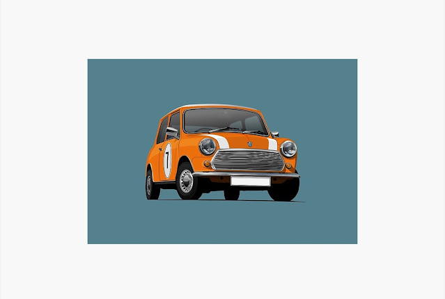 Morris Mini - Austin Mini Cooper - print - home decor