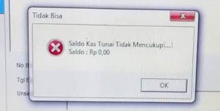 saldo kas tunai tidak mencukupi