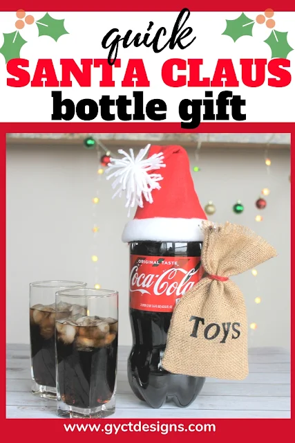 Follow this step by step tutorial to sew your own Santa Hat for your Coca-Cola 2-liter bottle.  Along with some simple tips for a fun family, friend or neighbor gift. #ad #GiftACoke