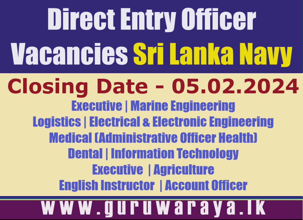 Direct Entry Officer Vacancies - Sri Lanka Navy
