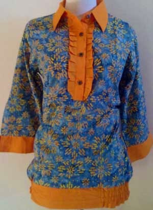 Kumpulan gambar model  baju  batik kombinasi dress dan polos 