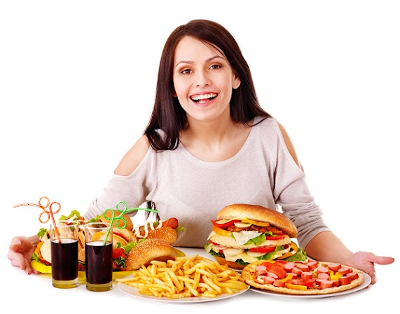 Lady with foods for weight gain
