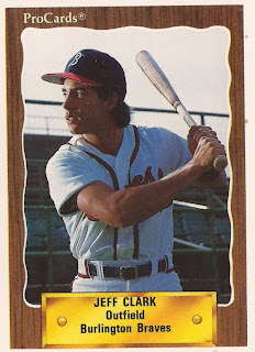 Jeff Clark 1990 Burlington Braves card