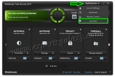 Bitdefender Anti-Theft Feature