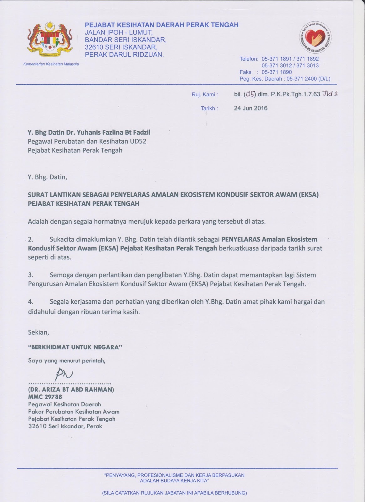 Contoh Surat Pelantikan Jawatankuasa