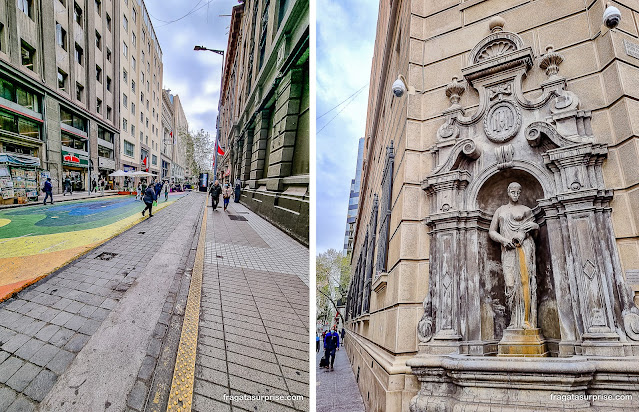 Calle Bandera e Centro Histórico de Santiago do Chile