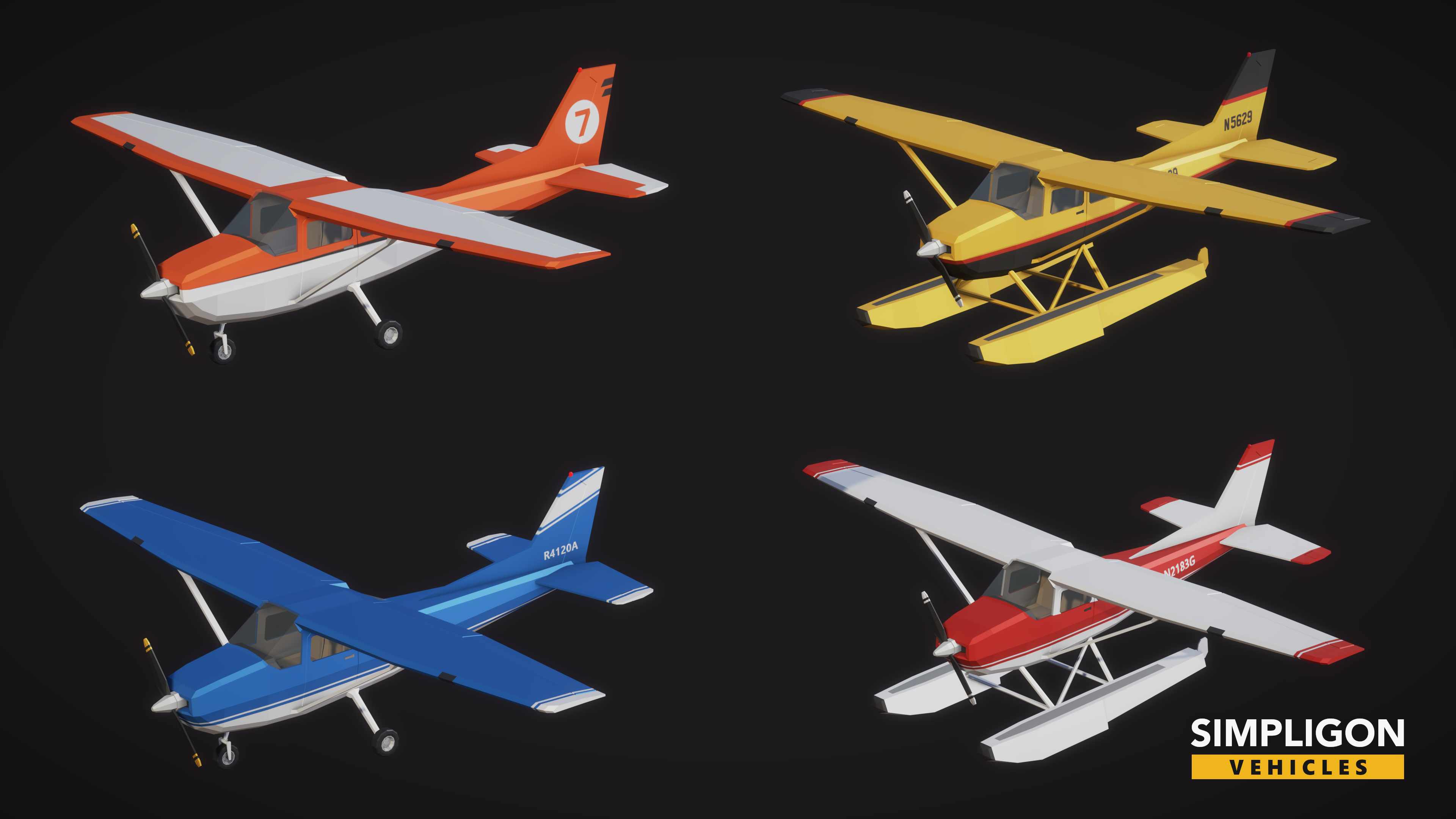 Low Poly polygon airplane aircraft