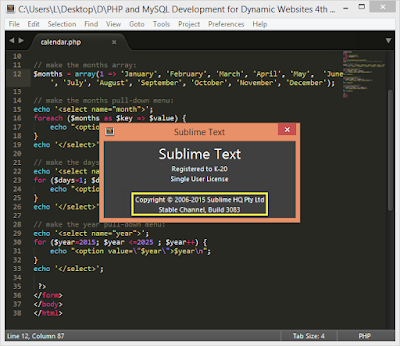 Sublime Text 2.x, 3.x Universal Full License Keys untuk Mac, Windows & Linux