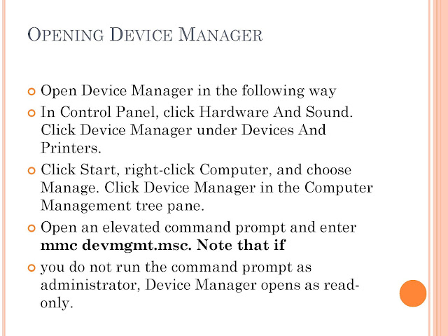 Managing Devices and Disks | Accessing the Devices Manager Windows 7