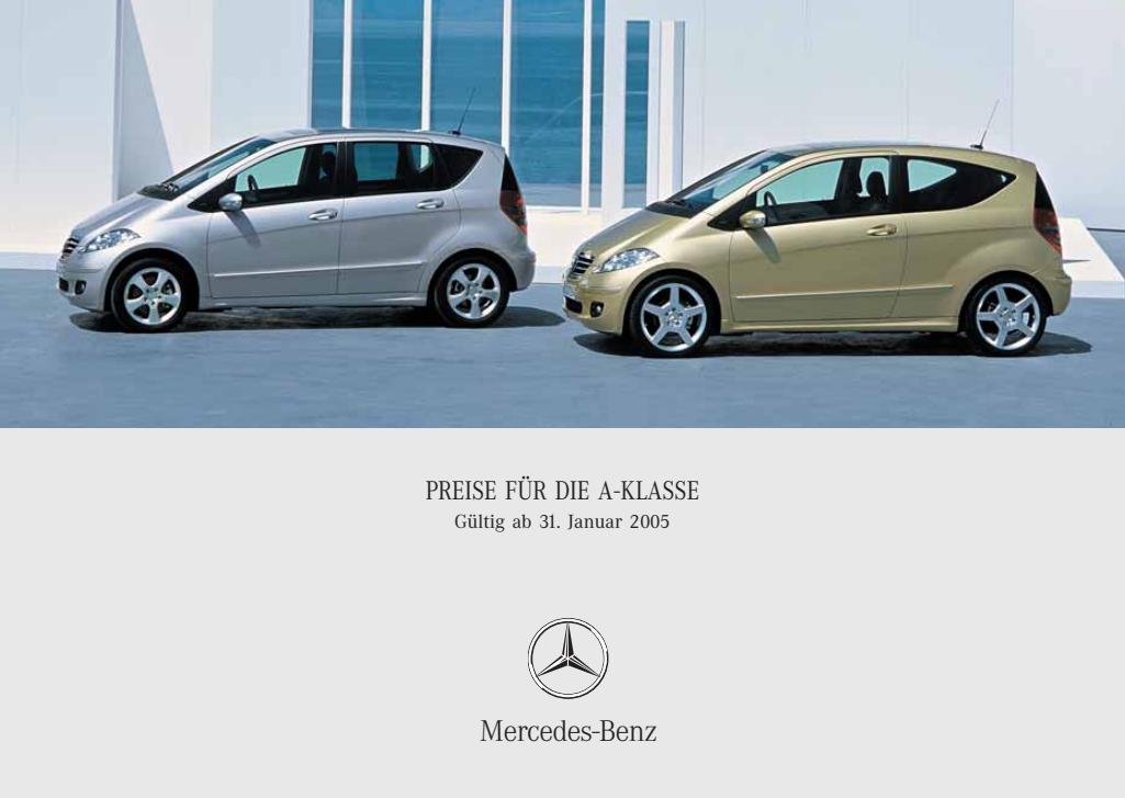Mercedes-Benz W/C 169 A-Klasse Preisliste 01/2005