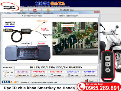 Đọc key ID khóa Smarkey xe Honda