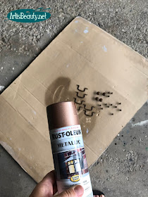 Rustoleum metallic spray paint to refurbish old hardware for furniture