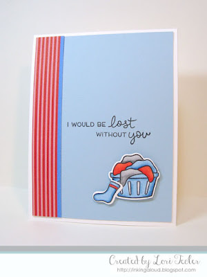 Lost Without You card-designed by Lori Tecler/Inking Aloud-stamps and dies from Lawn Fawn