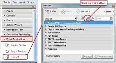 Preflight window for find resolution of PDF