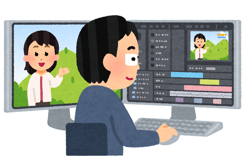 無料イラスト かわいいフリー素材集 映像編集のイラスト テレビ