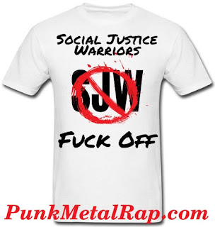 SJW Social Justice Warriors FUCK OFF t-shirt. #PMRC PunkMetalRap.com