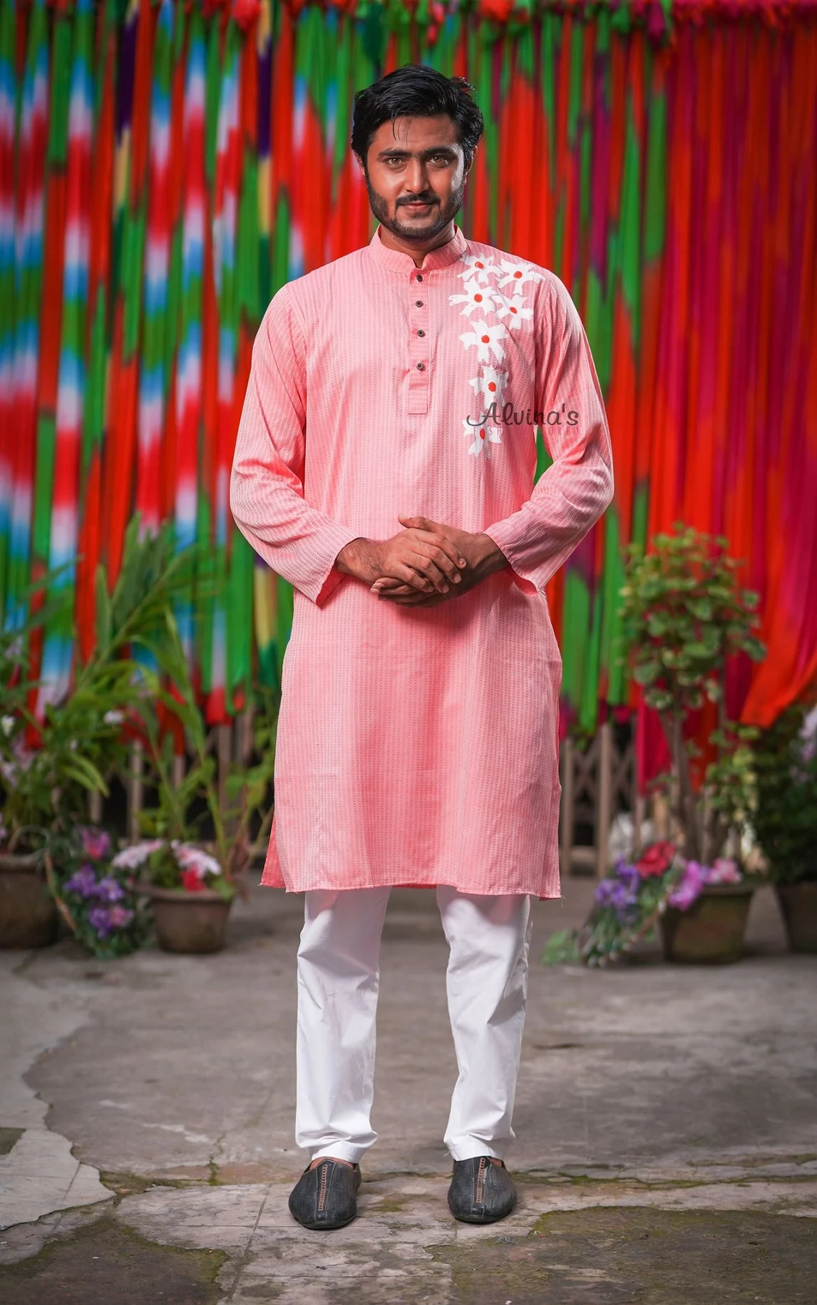 গোলাপি পাঞ্জাবি ডিজাইন - pink panjabi design - কালারফুল পাঞ্জাবি ডিজাইন - Colorful Punjabi Designs - NeotericIT.com