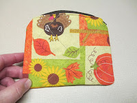 Handmade Reversible handmade quilted Fall Coin Purse