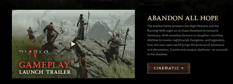 Diablo IV - Gameplay Launch Trailer