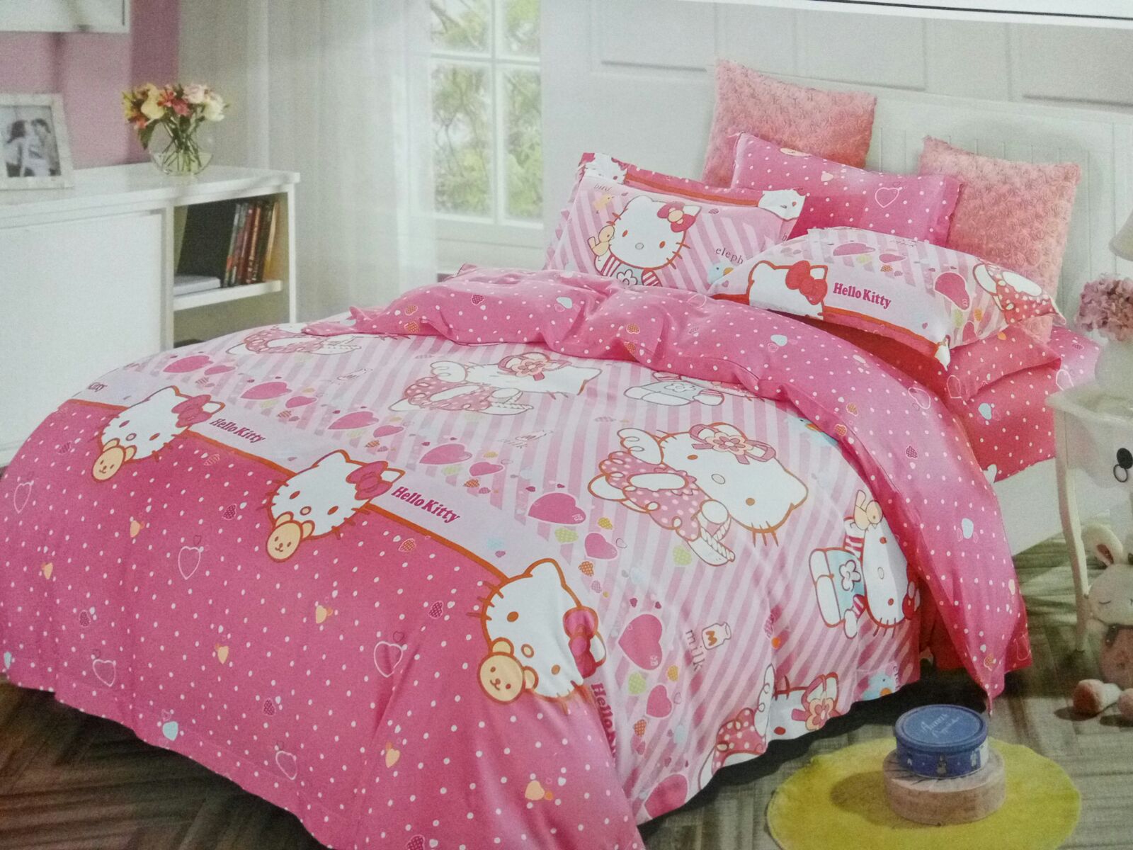 Sprei Anak Tencel Motif Hello Kity