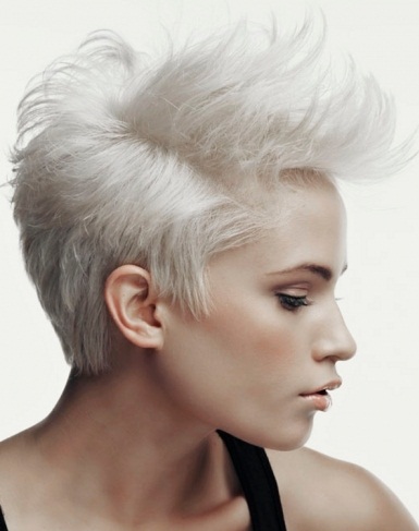Short Platinum Blonde Mohawk Hair Style 2014