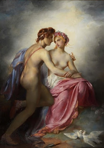 Venus and Adonis, Pierre Narcisse Guérin, Classical mythology, Greek mythology, Roman mythology, mythological Art Paintings, Myths and Legends