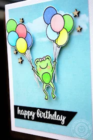 Sunny Studio Stamps: Froggy Friends & Oceans Of Joy Happy Frog Birthday Card by Vanessa Menhorn