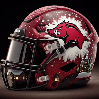 Arkansas Razorbacks Christmas Helmets